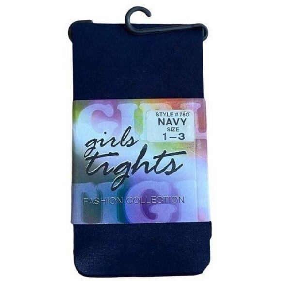 Baby Toddler Girls Navy Blue Tights 1-3Y - Picture 2 of 7